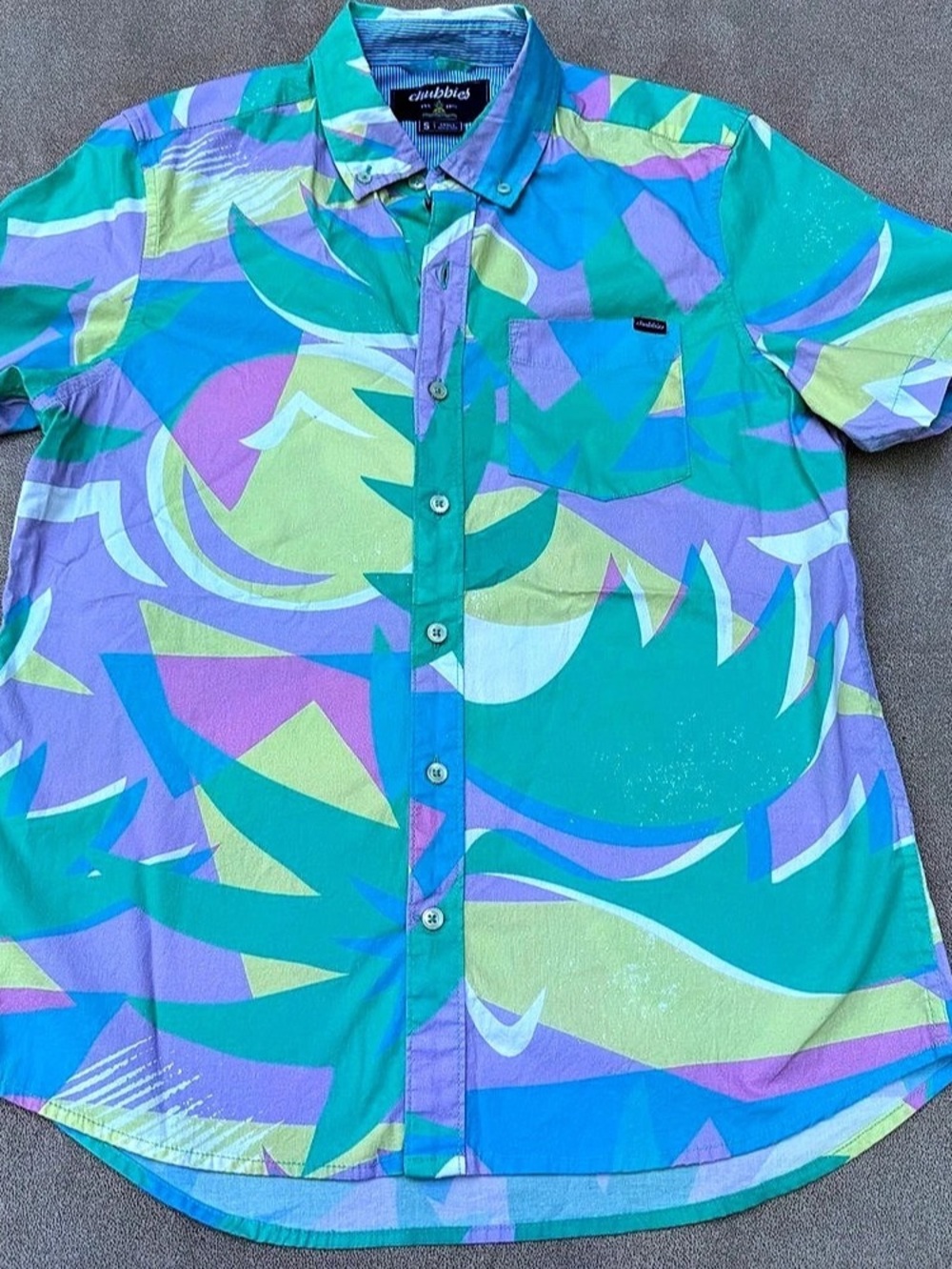 Chubbies The Friday Shirt Abstract Short Sleeve Shirt Small
